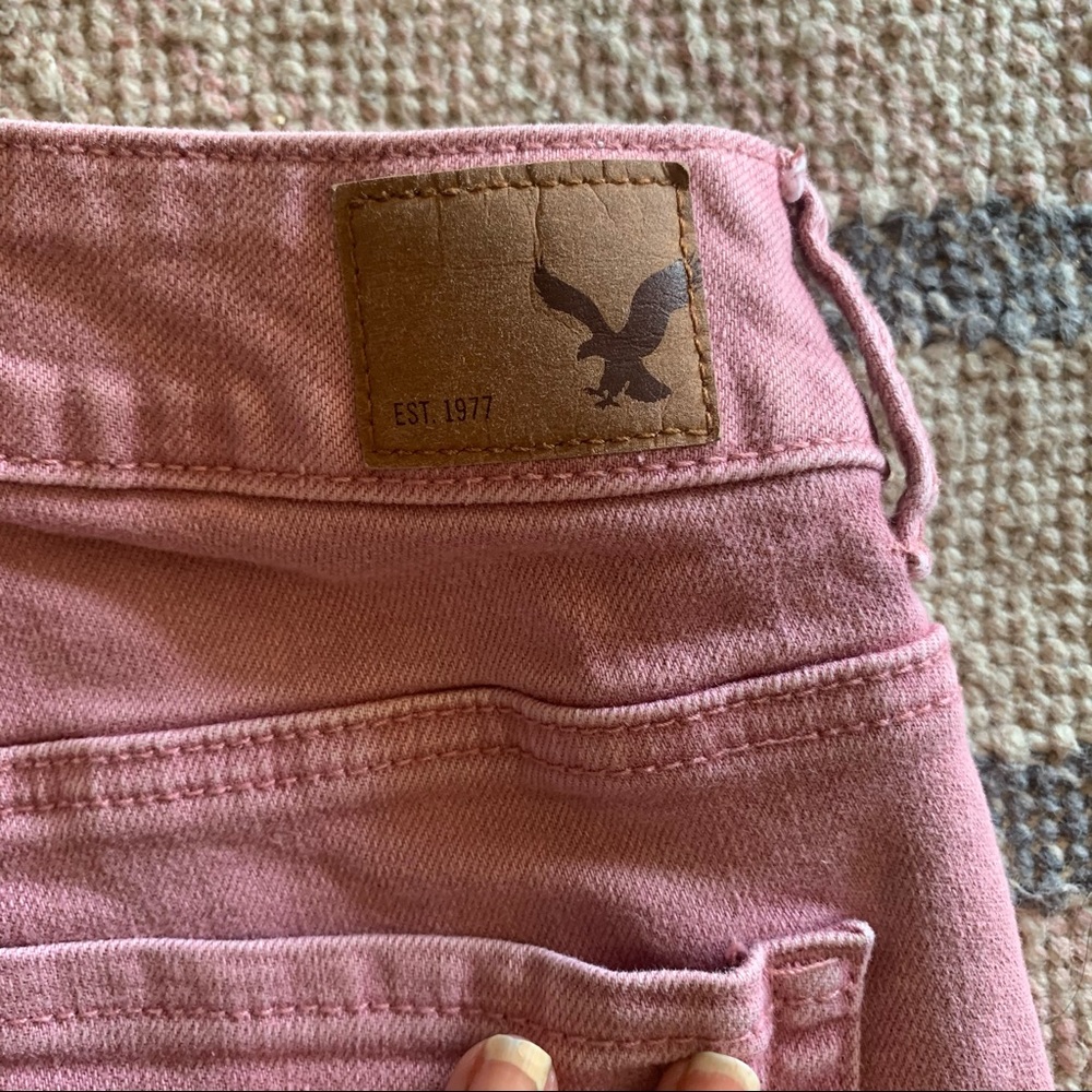 Sold! American Eagle Pink Distressed Denim Jean Shorts - Picture 4 of 6